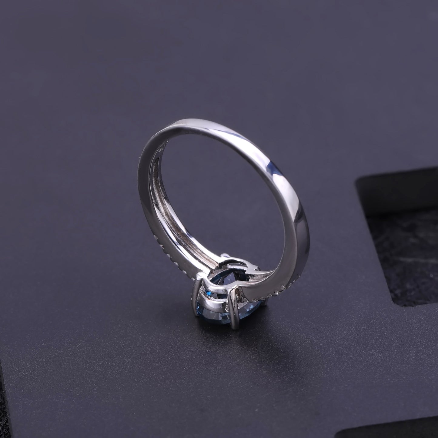 Fashionable Light Luxury Classic Natural Gemstone Ring Spot Direct Supply s925Silver Inlaid Natural Topaz Ring