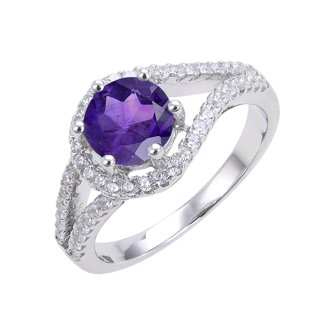 Hot Selling Colorful Gemstone Natural Emerald Ring s925Sterling Silver Crystal Sapphire Ring for Men and Women