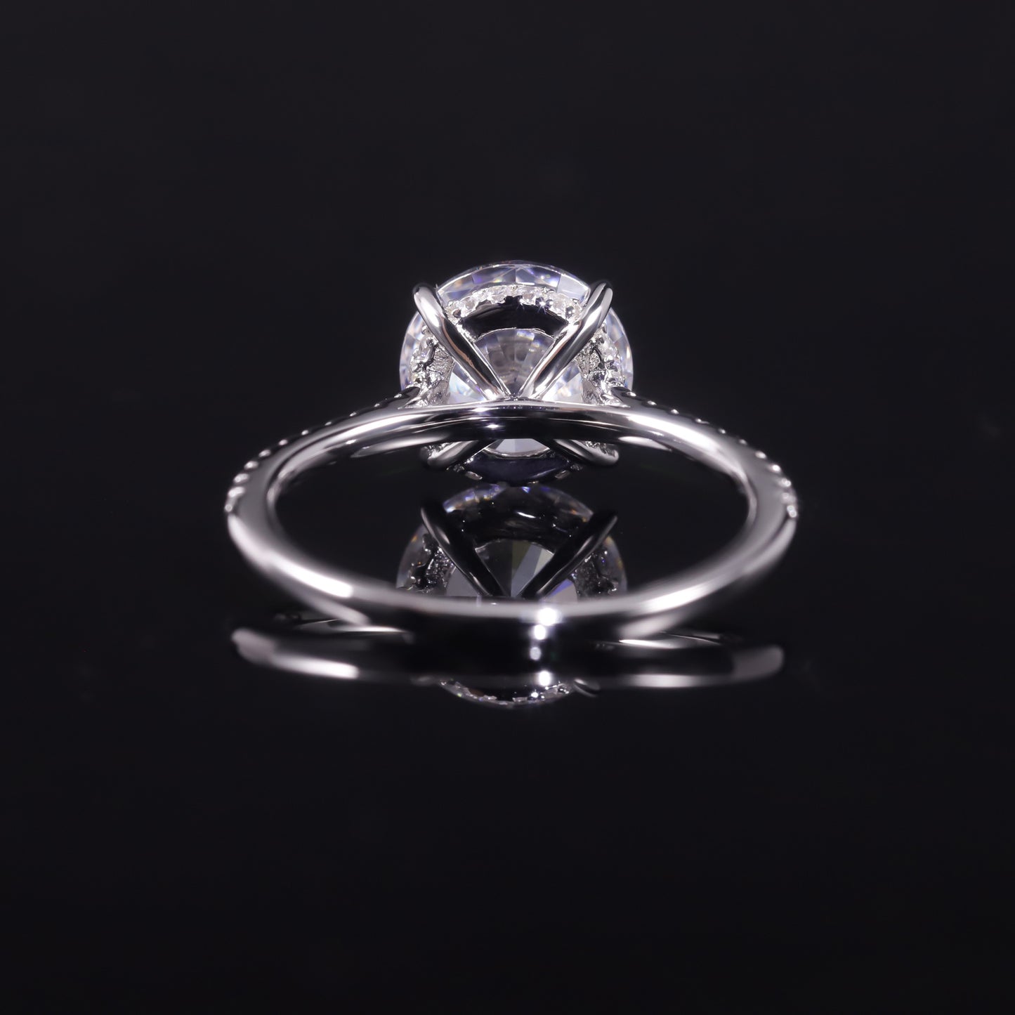 Seiko Quality Big Main Stone Ring s925Sterling Silver Ring with Moissanite2.5Carat Round Wedding Ring