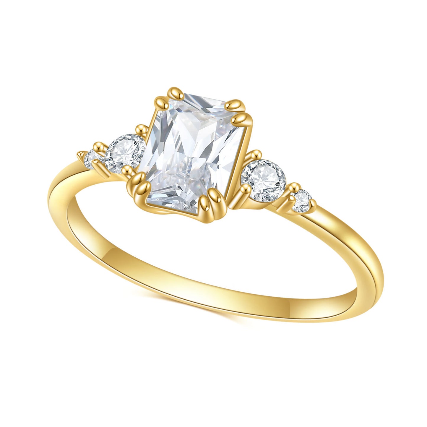 S925Sterling Silver Inlaid5A Zircon Ring Fashionable, Elegant, Simple, and Luxurious5*7mm Gemstone Rose Gold Ring