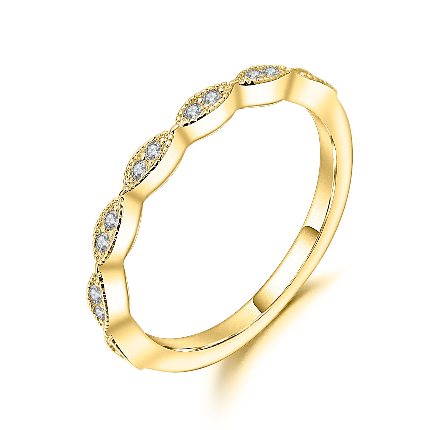 Rose Gold Yellow Gold Ring Moissanite Stone Fresh Simple Ring Full Body9/10/14/18k Platinum Couple Rings