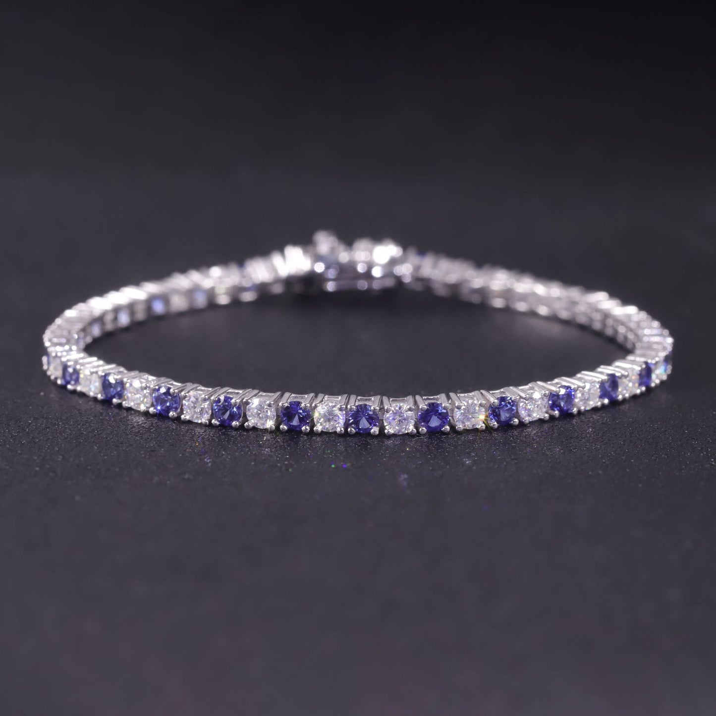 Classy Jewelry Bracelet3/4/5mm Tennis Chain s925Sterling Silver Inlaid Cultivated Sapphire Moissanite Bracelet New Style