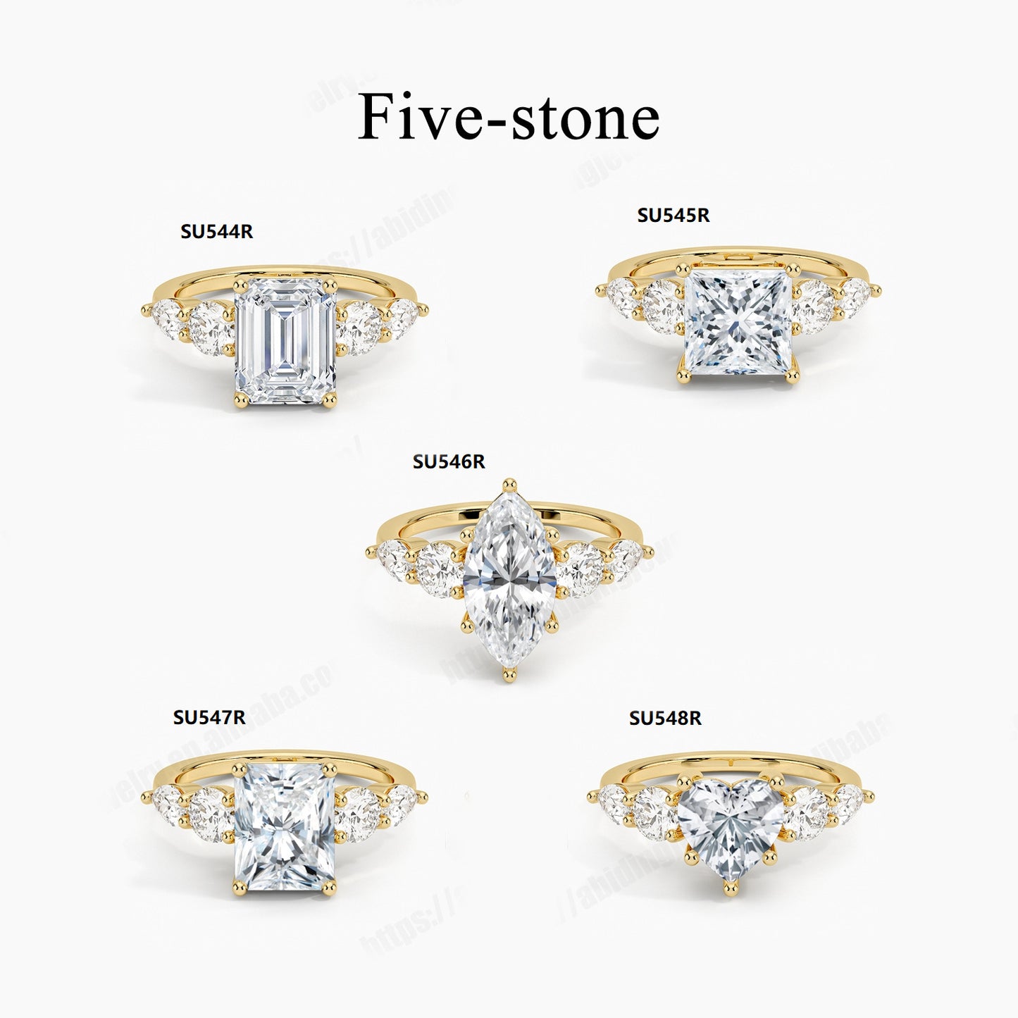 Fashion ins Wind Ring s925Sterling Silver Inlaid with Moissanite1Carat Heart-Shaped Wedding Ring Gold Ring