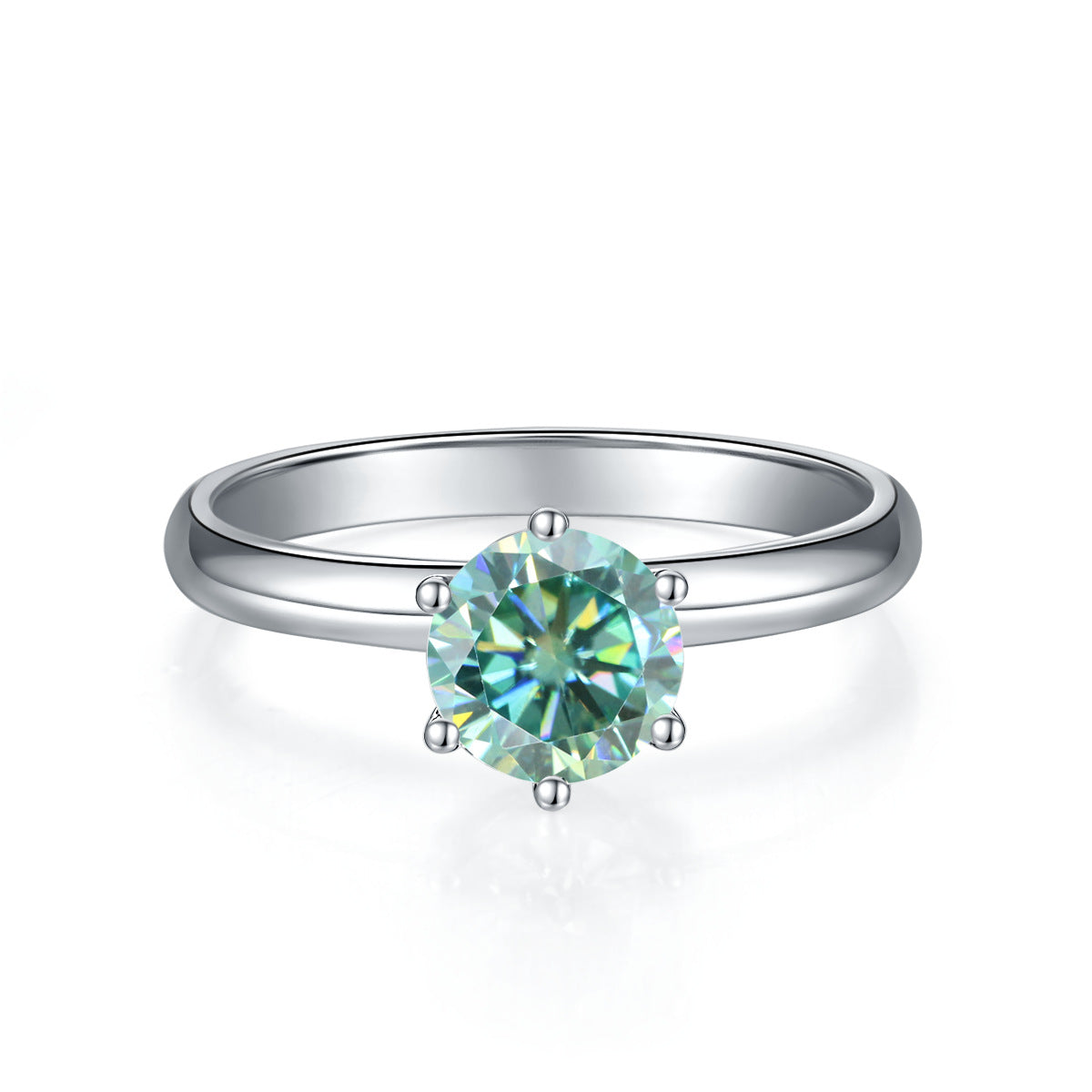 Green Moissanite1Carat Scarf Style Ring Set GRA Certificate Affordable luxury fashion s925Silver Gemstone Ring
