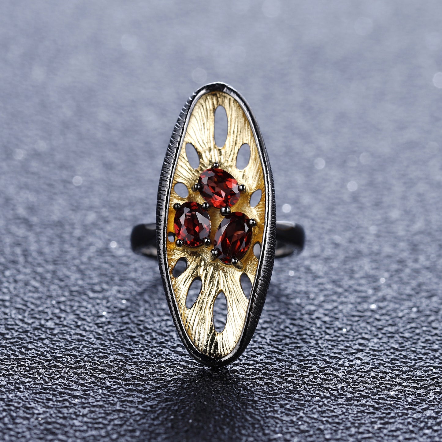 Italian Craft Designer Gemstone Ring Natural, Unique, and High-end Feel925Silver Natural Amethyst Ring