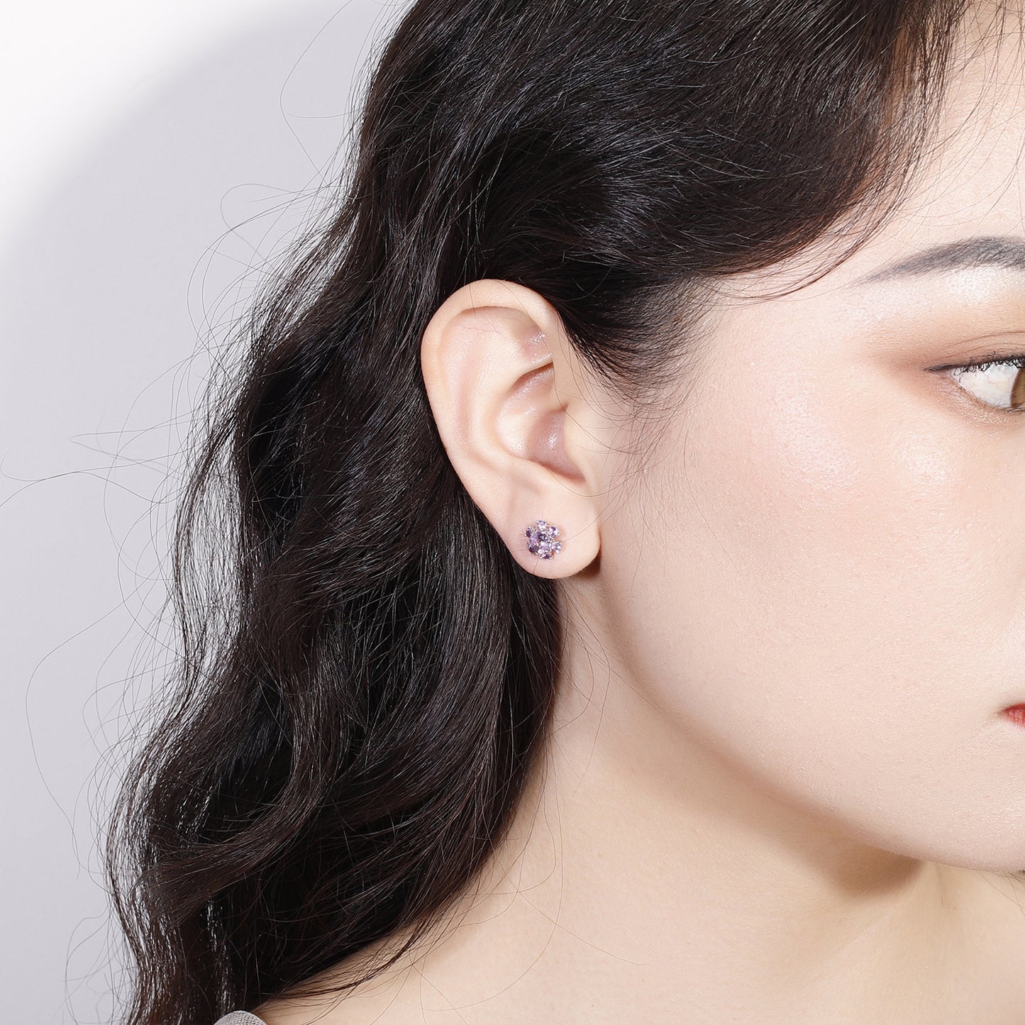 In Stock Fashion Simple Temperament Eardrops Popular s925Sterling Silver Inlaid Natural Colored Gems Earrings Earrings