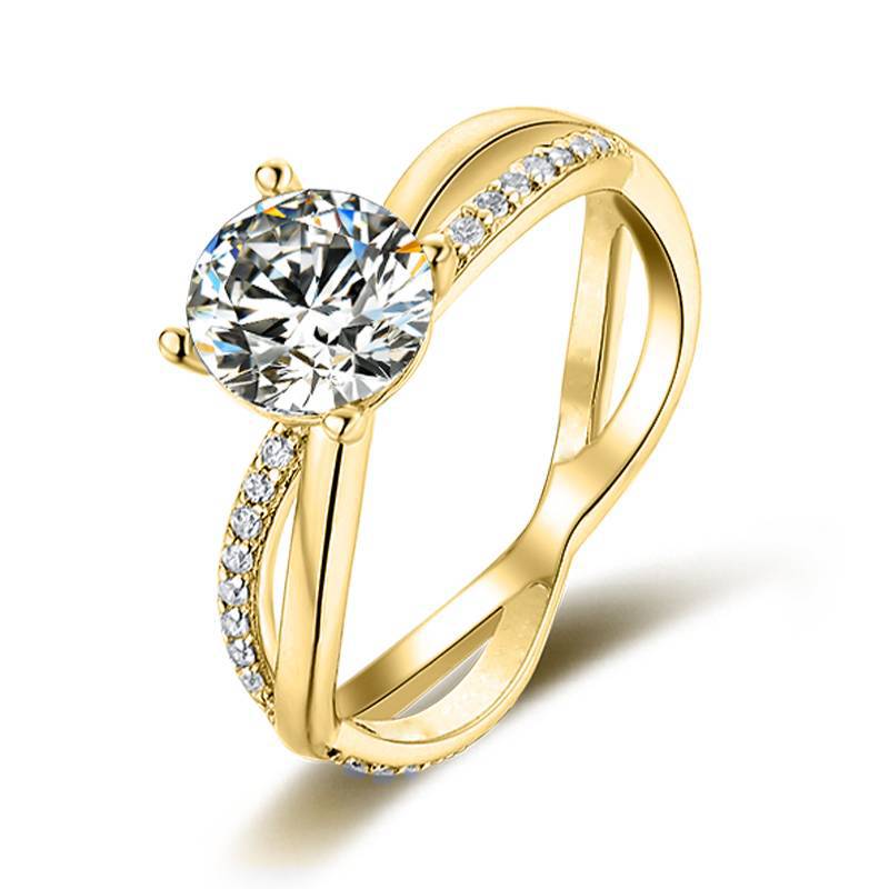 Unique Design of Double Arms1Carat Moissanite Ring9/10/14/18k Gold Rose Gold Yellow Gold Ring for Men and Women
