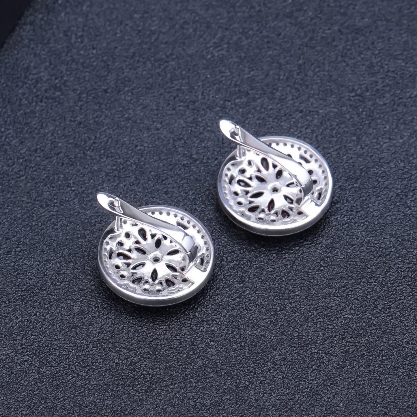 Elegant Natural Gemstone Earrings with Light Luxury Inlaid Ruby s925Sterling Silver Crystal Earrings Wholesale