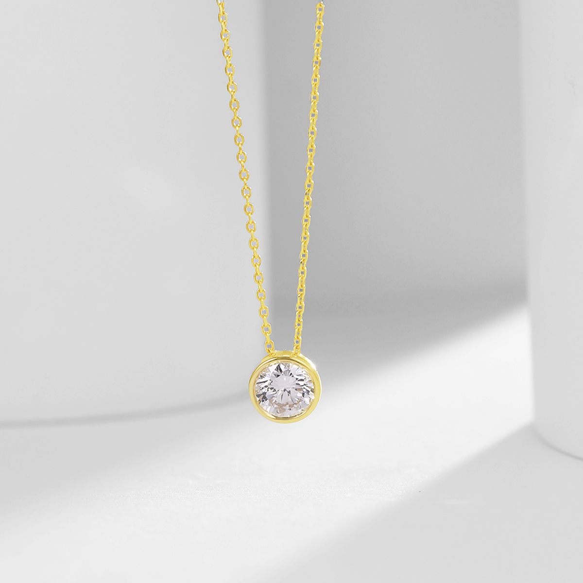 All-Matching14k Gold Bubble Necklace with Cultivated Diamonds0.5Carat k Gold Platinum Genuine Diamond Clavicle Chain Temperament