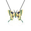 Designer Brooch Pendant Dual-use Butterfly Design High-end Feel s925Silver Inlaid Natural Amethyst Necklace Pendant
