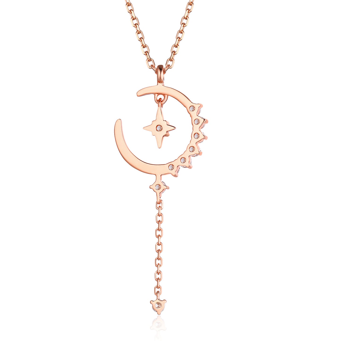 Lucky Series18k Gold Inlaid Cultivated Diamond Necklace Fairy's Magic Wand Gold Necklace Gift for Girls