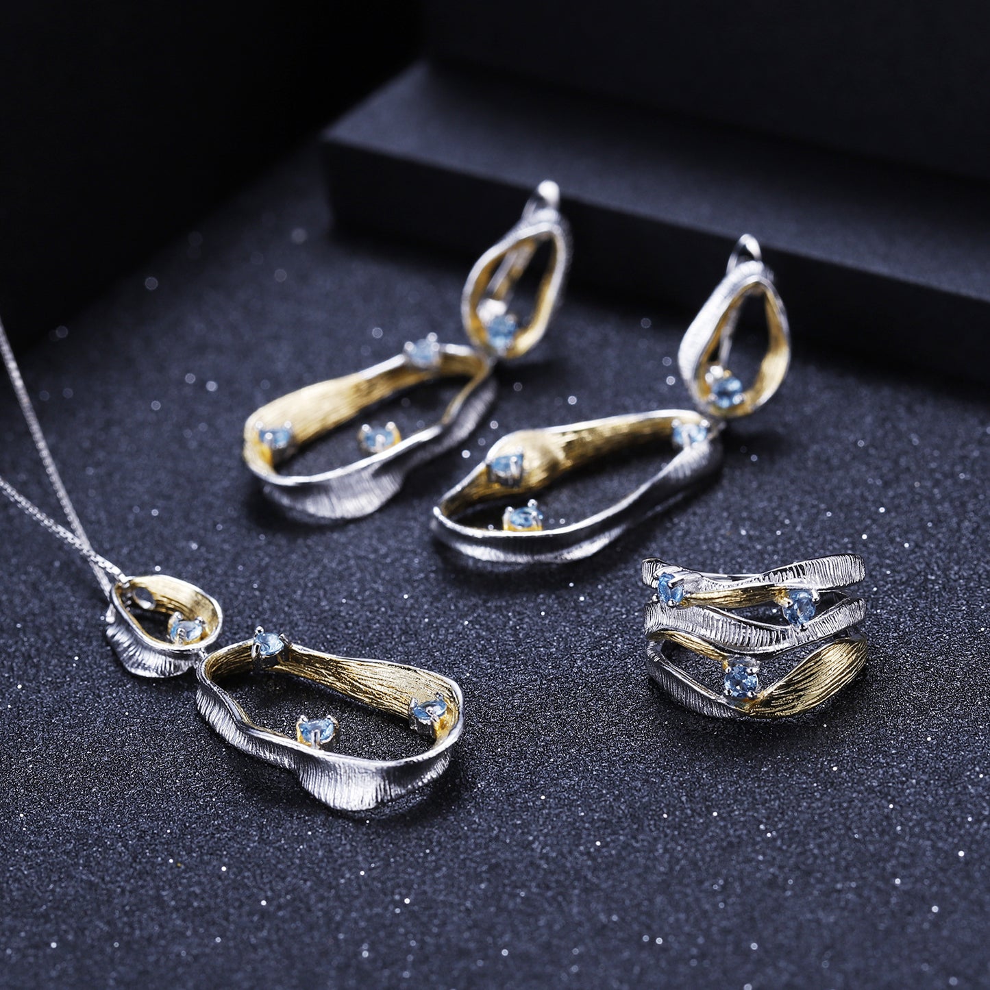 Designer High-End Gemstone Earrings Italian craftsmanship s925Silver Natural Topaz Stud Earrings