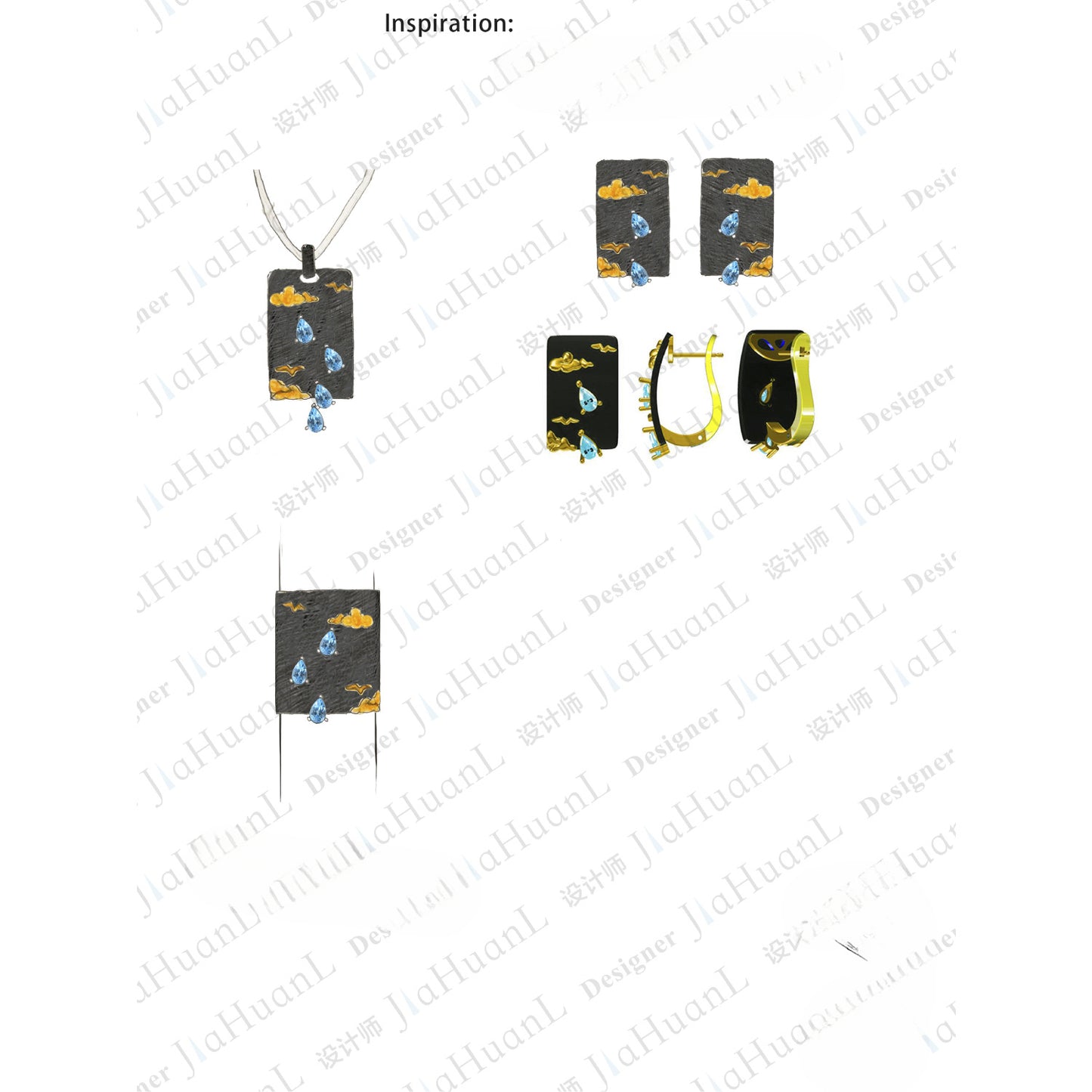 Designer High-End Gemstone Pendant Italian Craft Vintage925Silver Natural Topaz Necklace Pendant