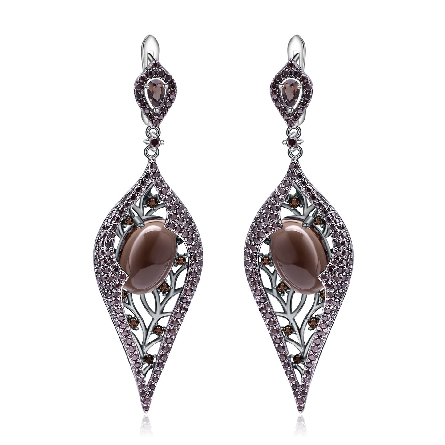 Italian Craft Designer Earrings Vintage Style Jewelry925Silver Natural Gemstone Citrine Earrings Drop Earrings