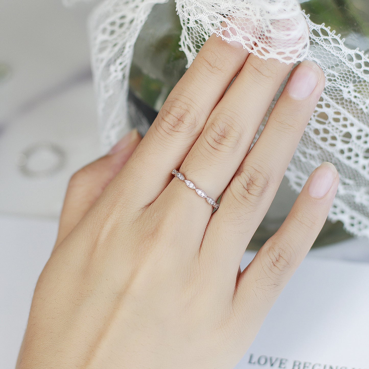 Rose Gold Yellow Gold Ring Moissanite Stone Fresh Simple Ring Full Body9/10/14/18k Platinum Couple Rings