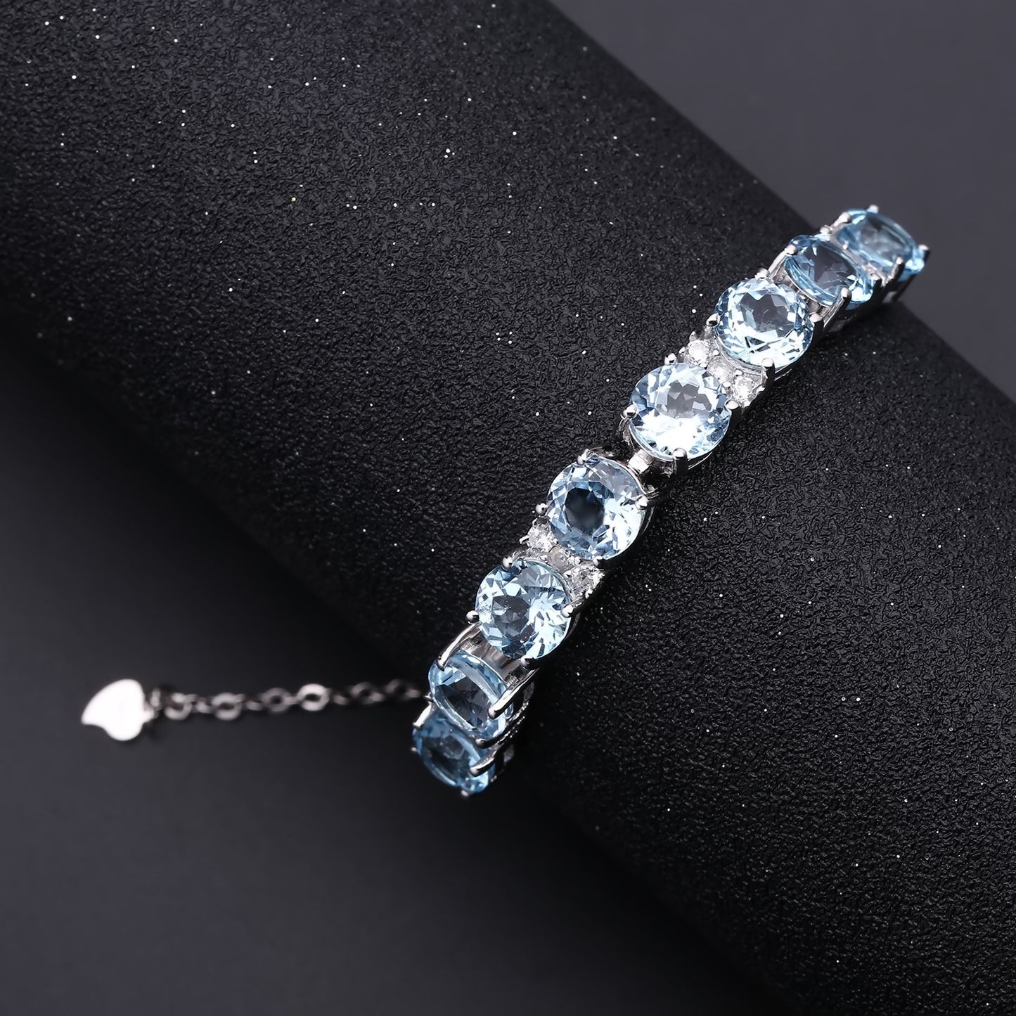 Fashion Topaz Natural Stone Bracelet for Women Style Princess Temperament925Silver Inlaid Natural Gemstone Bracelet