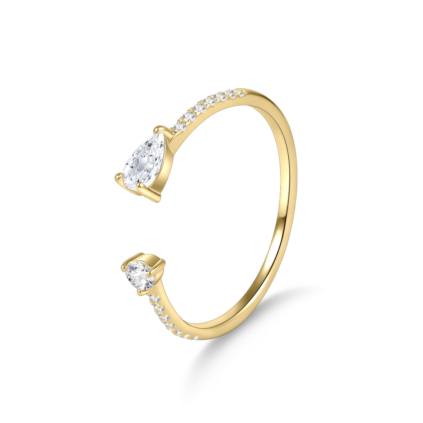 Minimalist Open Ring s925Sterling Silver Moissanite Ring Thin Gold Dawn Series Small Ring