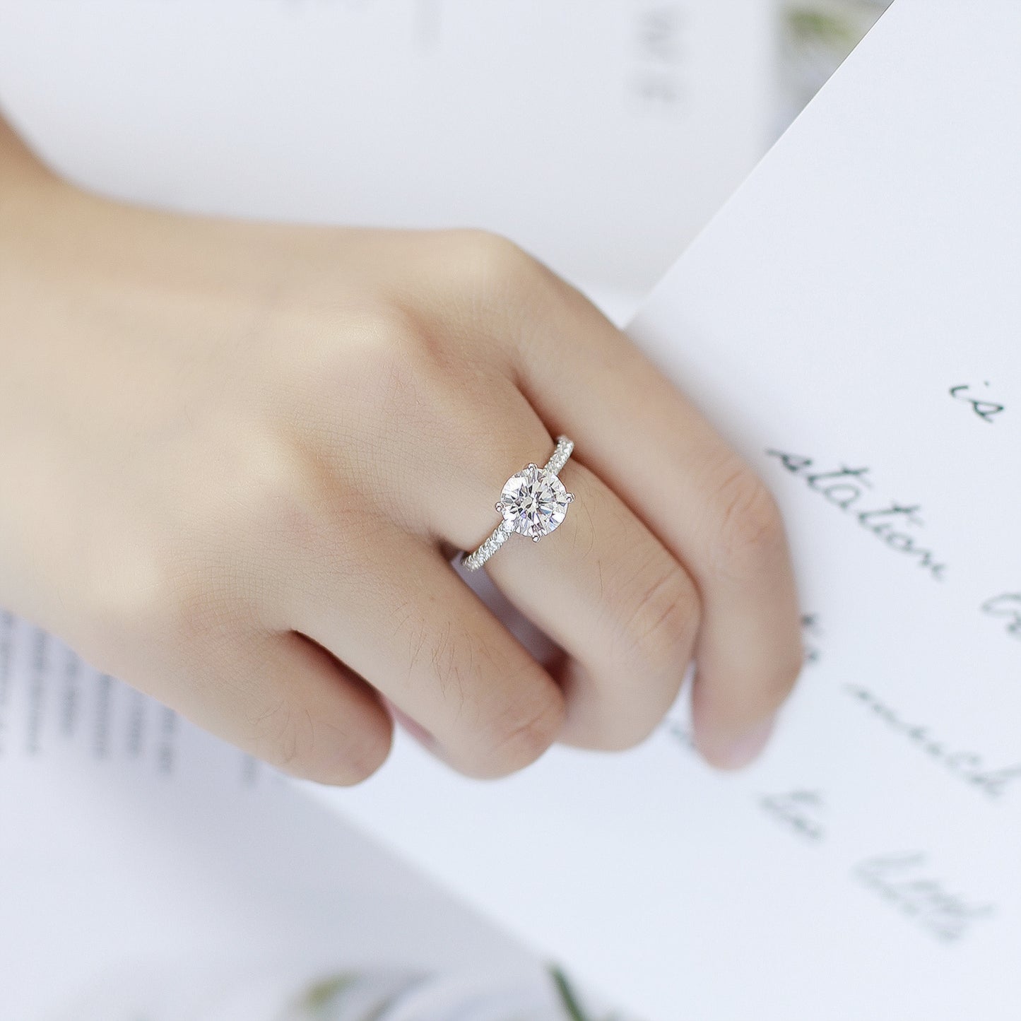 2Carat D Moissanite Luxury Unisex Wedding Ring Full Body9/10/14/18k White Gold Rose Gold Yellow Gold Ring