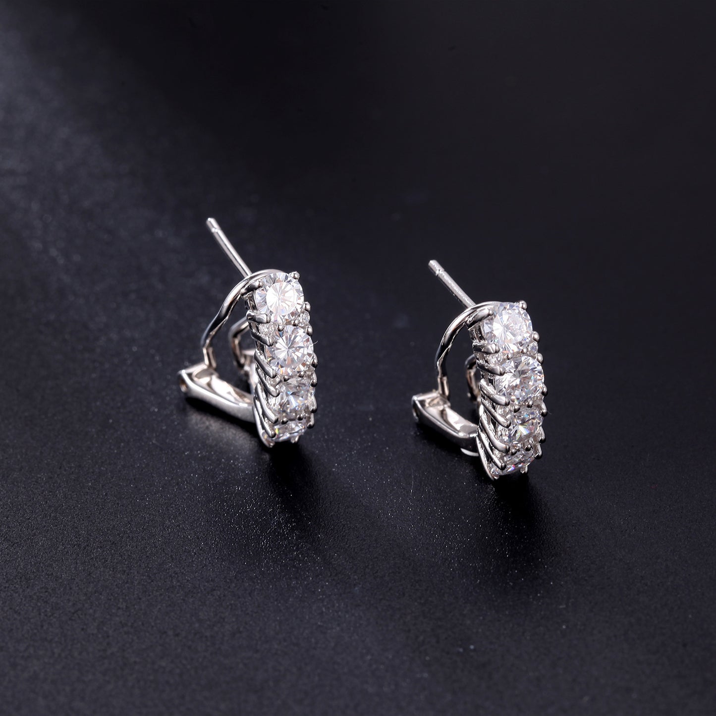 Unique Zircon Earrings Silver Ear Jewelry s925Sterling Silver Inlaid Natural Black Garnet Stud Earrings Spring Summer New Style