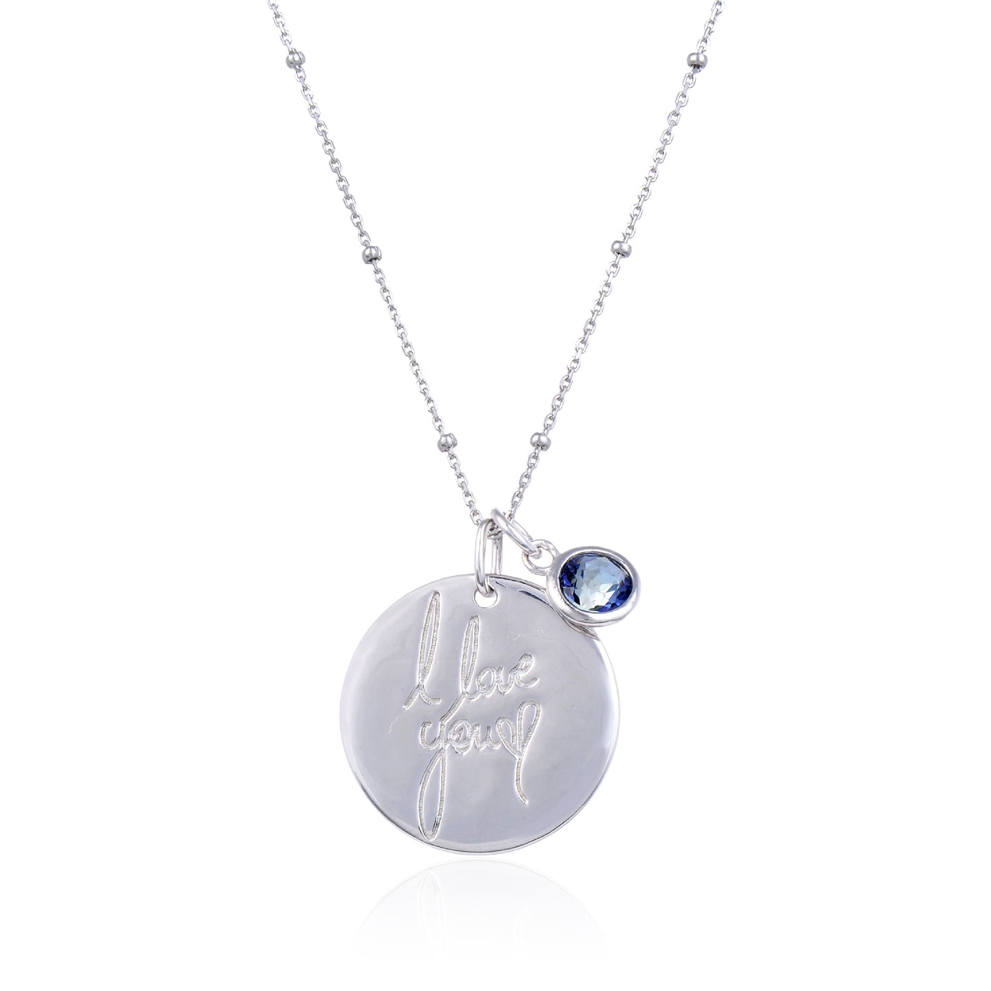 Factory Direct Supply s925Silver Necklace Pendant for Women, Light Luxury Round Pendant with Engraving, Natural Gemstone Colorful Gemstone Pendant