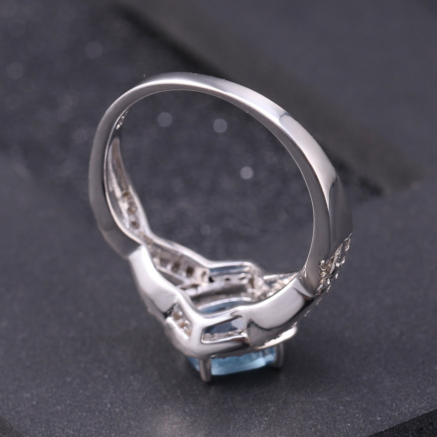 s925Silver Natural Topaz Ring Fashionable Light Luxury Elegant Jewelry Pure Silver Inlaid Natural Gemstone Ring