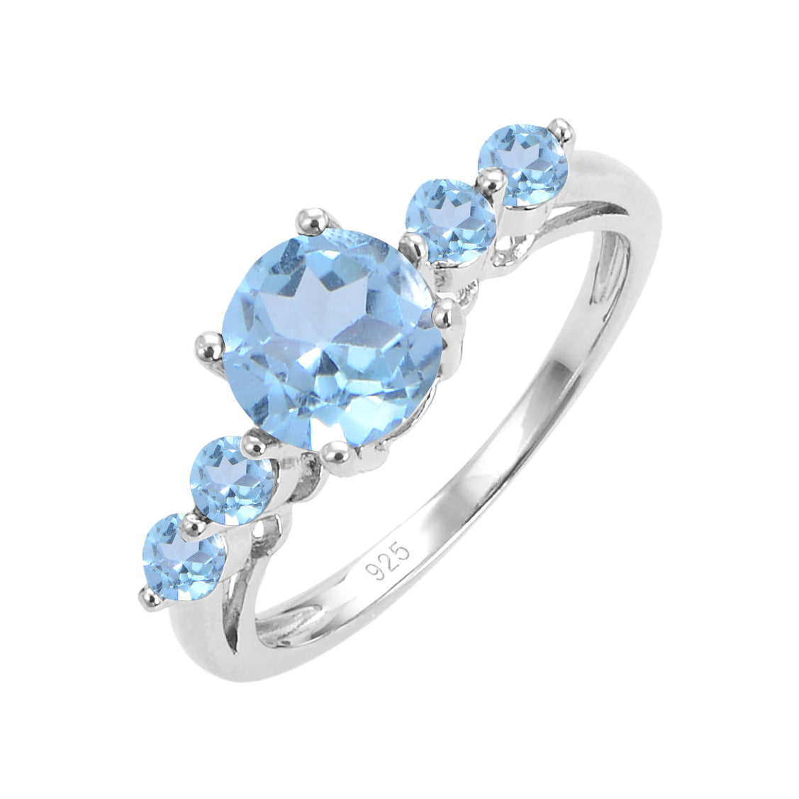 High-end Ring Natural Crystal Topaz Sapphire s925Sterling Silver Inlaid Ruby Ring for Men and Women