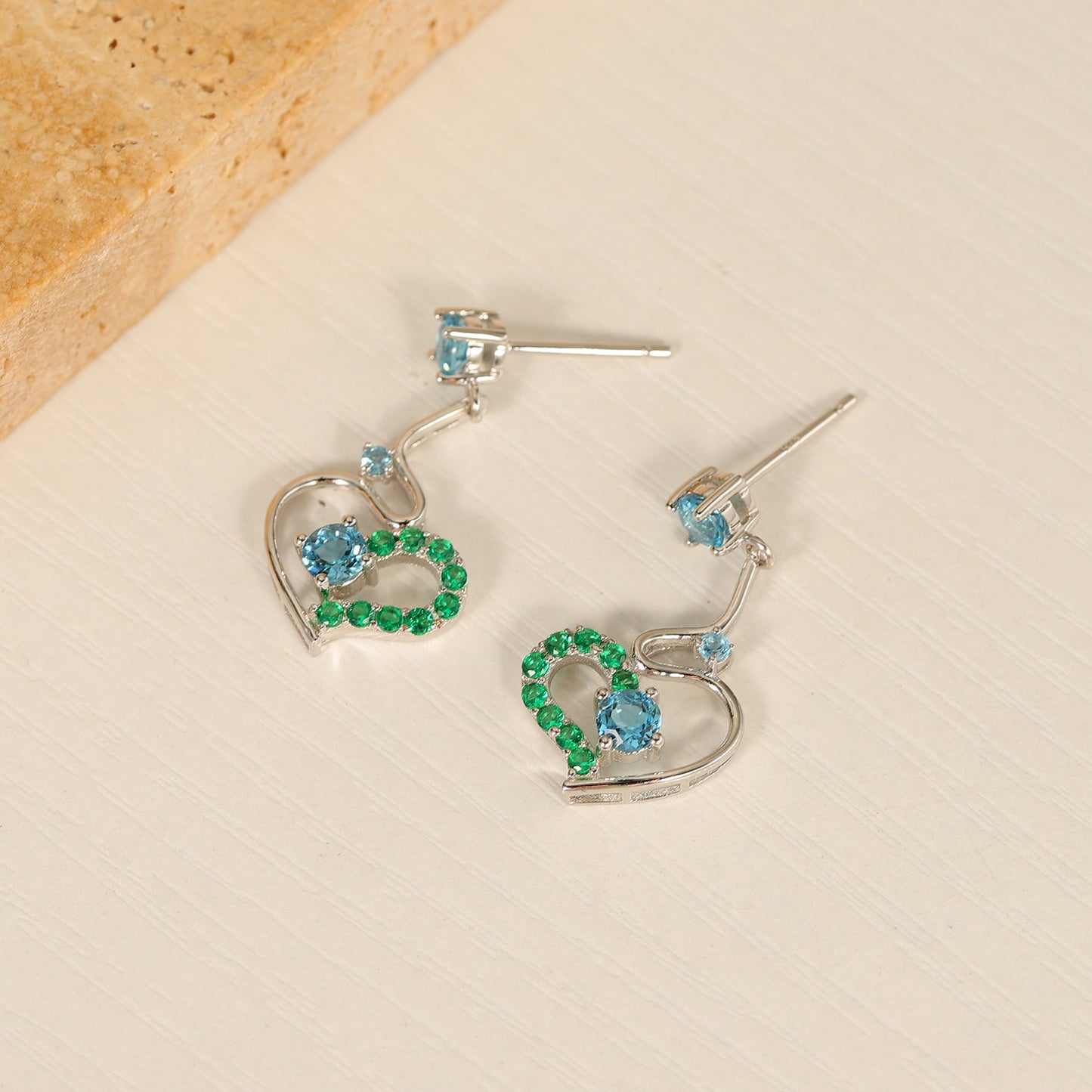 Spring and Summer New Natural Amethyst Topaz Earrings925Sterling Silver Creative Niche Design Gemstone Earrings