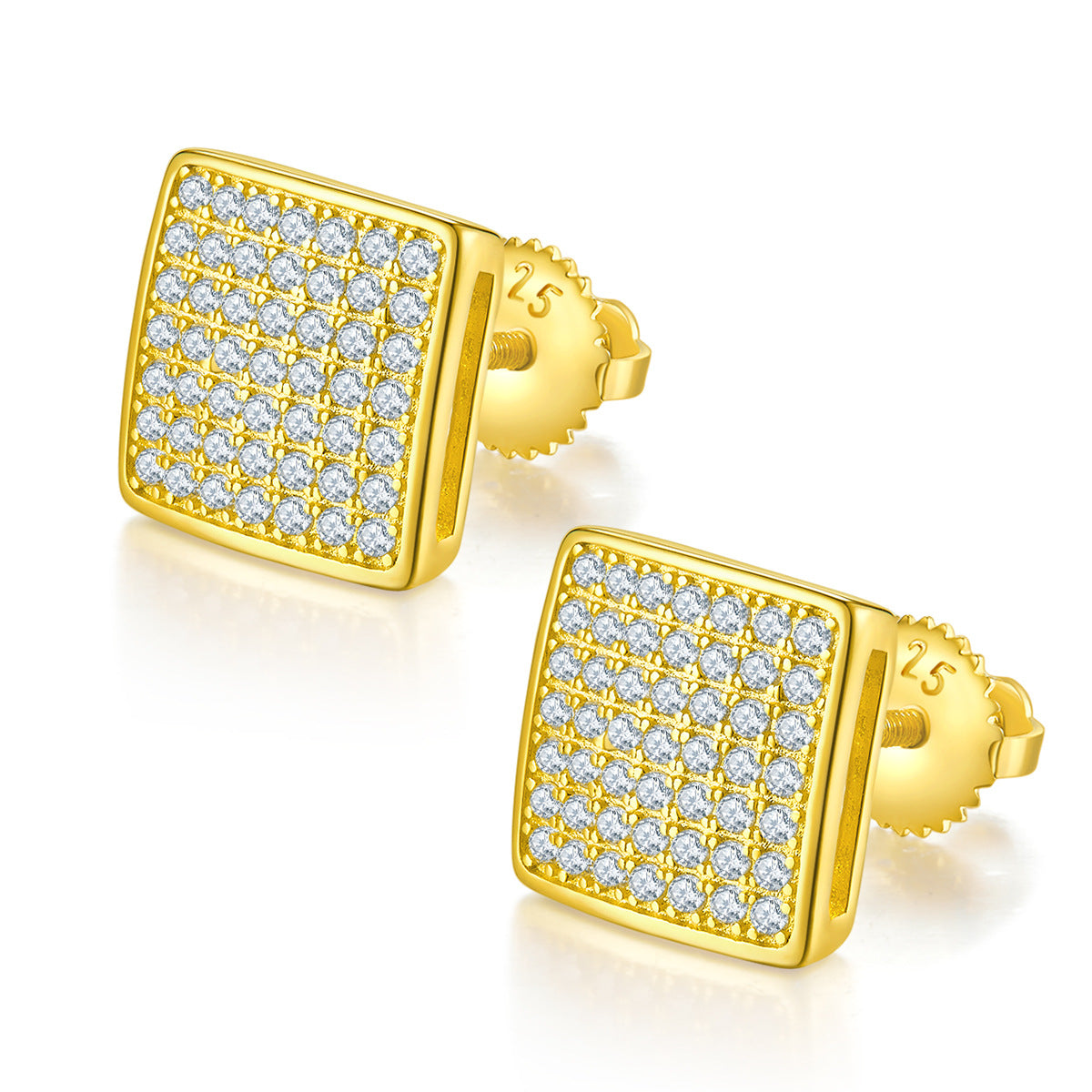 Chanel Style Full Diamond Earrings s925Silver Inlaid Moissanite Stud Earrings Unisex Fashion Stud Earrings Exquisite Craftsmanship