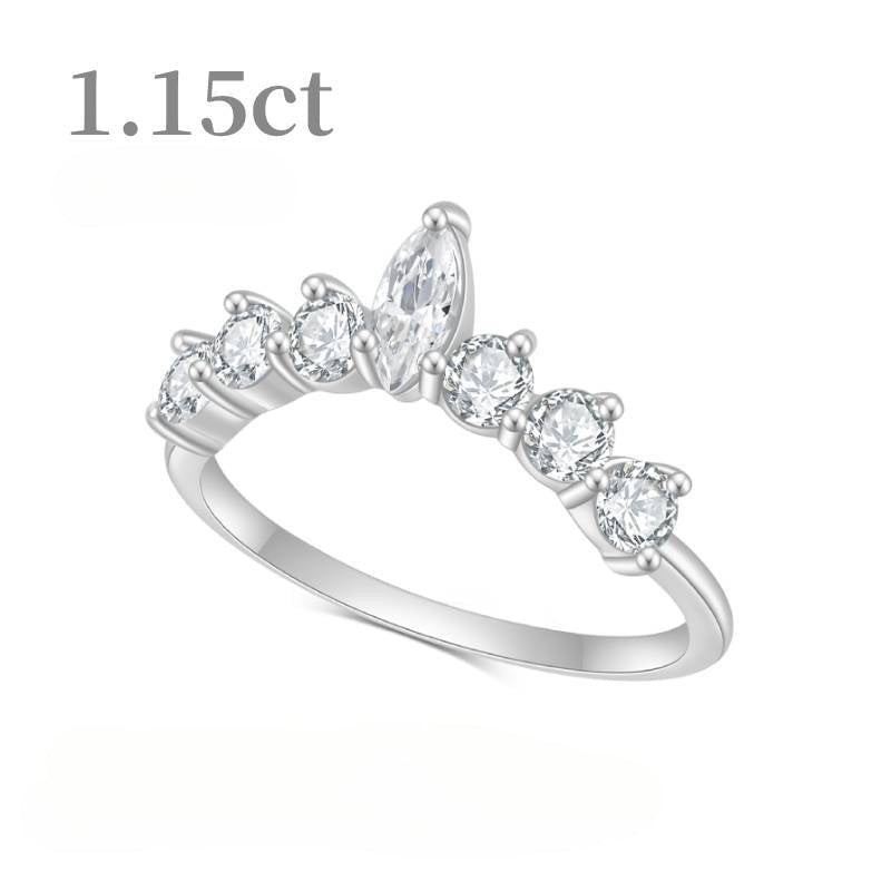 Korean Style Fashionable Hand-Shaping Moissanite Ring10/14/18k White Gold Rose Gold Yellow Gold Ring