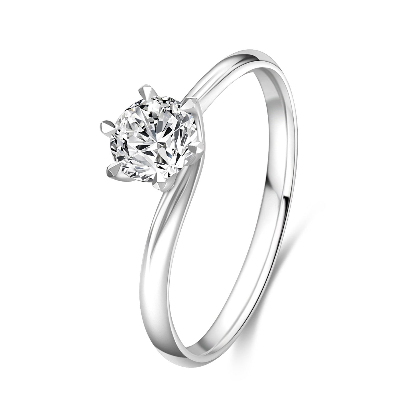Sense of Design18k Golden Wedding Ring1Lab Grown Diamond Au750Ring Setting Genuine Twist Arm k Women's Gold Ring