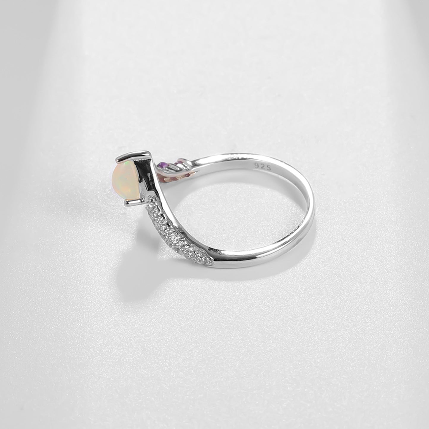 Design Sense Light Luxury High-end Natural Gemstone Ring Prosperous Series s925Silver Inlaid Natural Gemstone Ring