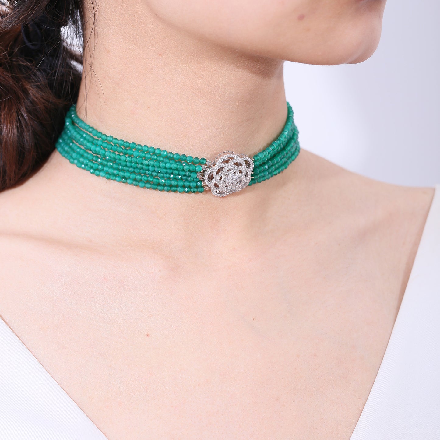 Unique Style choker Natural Ruby Lapis Lazuli Green Agate Sapphire s925Sterling Silver Beaded Necklace