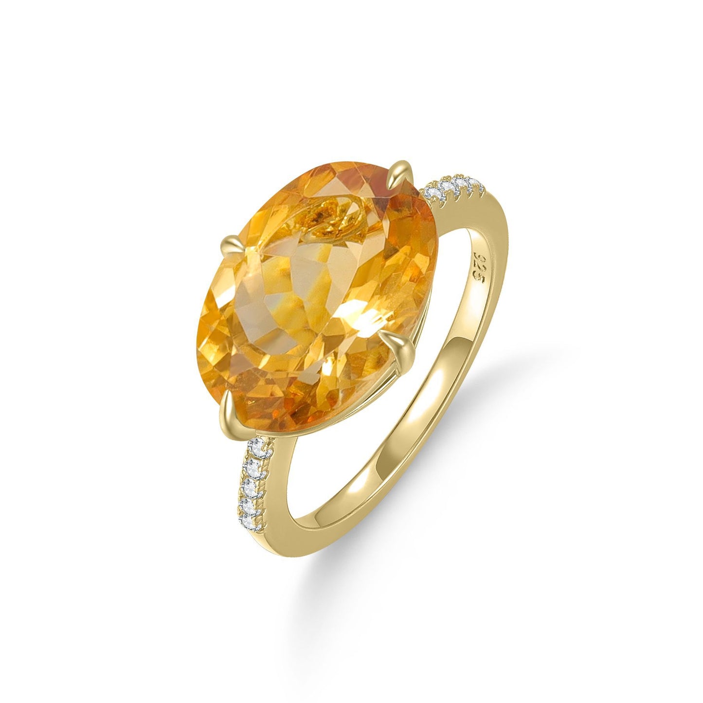 ins Rainbow Color Ring with Large Colorful Gemstones s925Sterling Silver Natural Topaz Crystal Ring