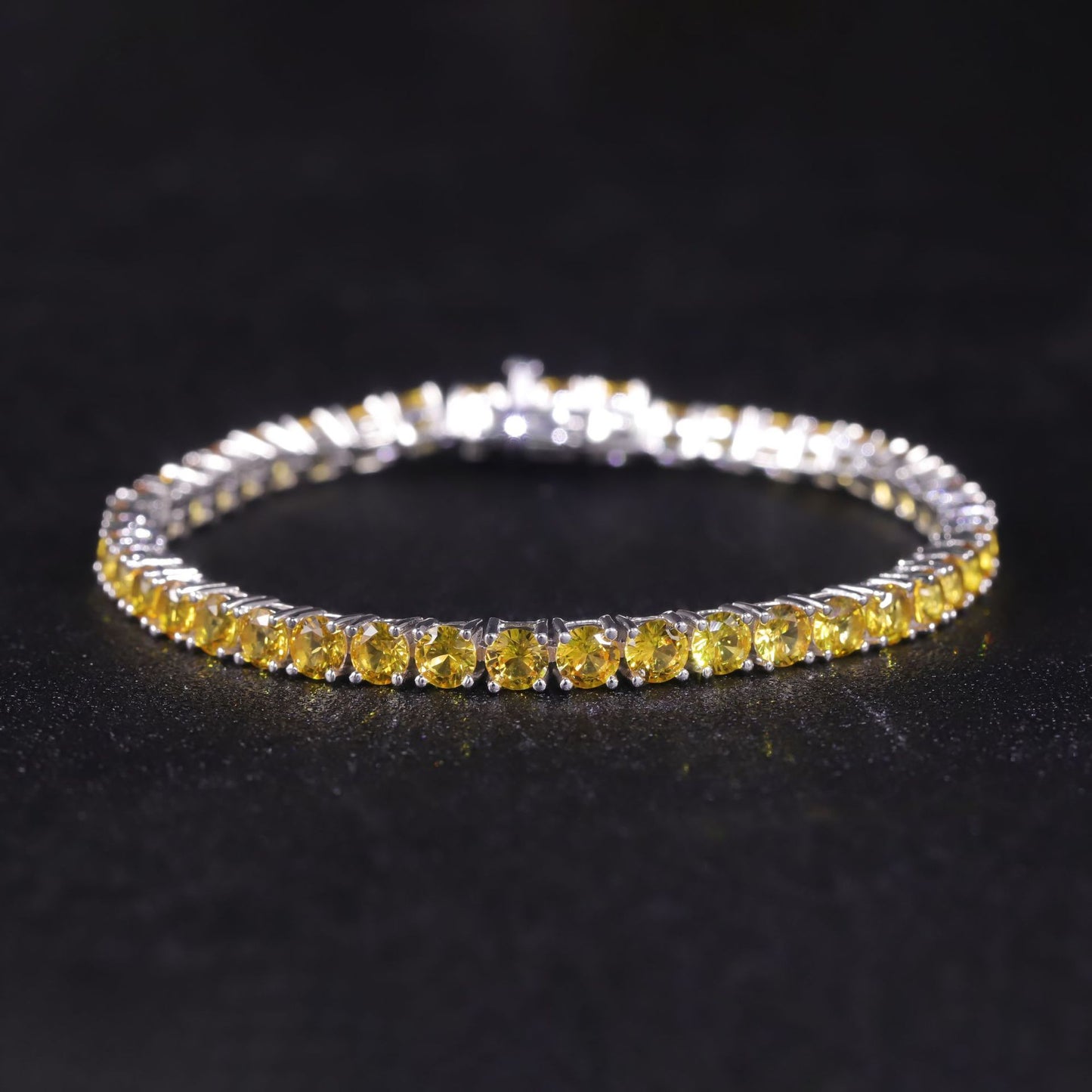 Luxurious Gemstone Bracelet3/4/5mm Tennis Chain Elegance s925Sterling Silver Inlaid Cultivated Sapphire Bracelet for Women