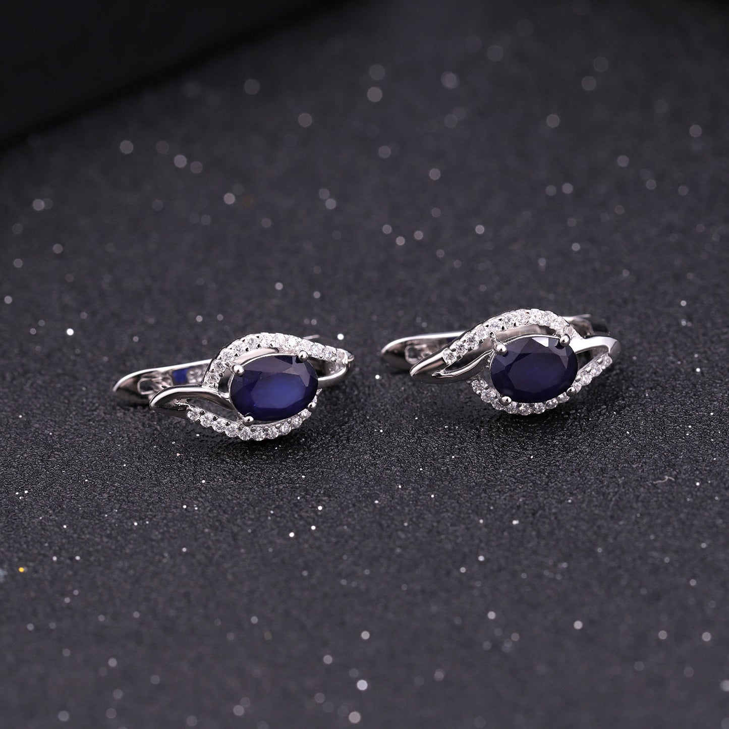 New Style Elegant Natural Purple Crystal Topaz Sapphire Earrings Exquisite Retro s925Silver Gemstone Earrings