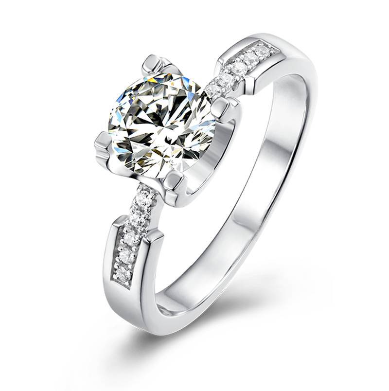 Luxurious Fashion Full Body9/10/14/18k White Gold Rose Gold Yellow Gold Ring1Carat D Colorful Moissanite Wedding Ring