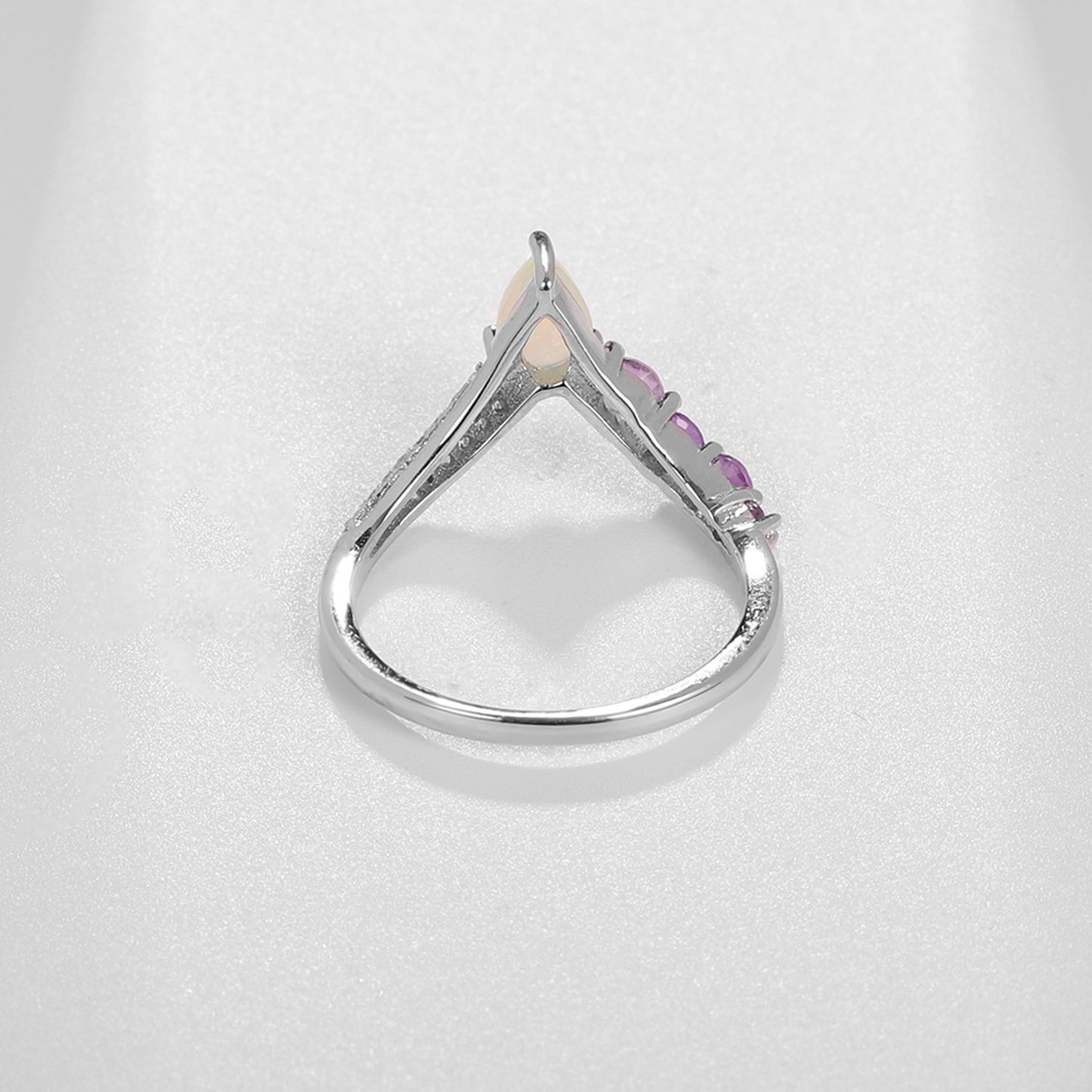 Design Sense Light Luxury High-end Natural Gemstone Ring Prosperous Series s925Silver Inlaid Natural Gemstone Ring