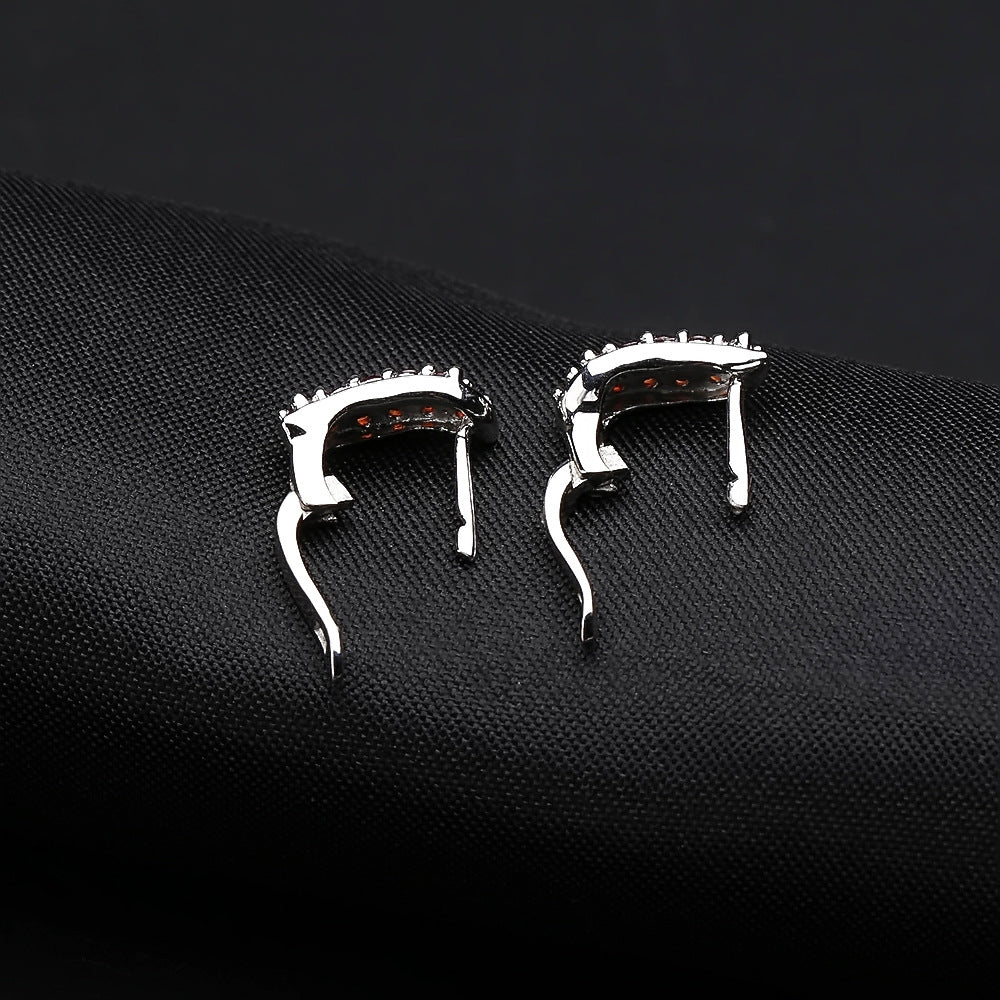Natural Garnet Sapphire Earrings Affordable Luxury Fashion Unique Design s925Silver Natural Gemstone Earrings