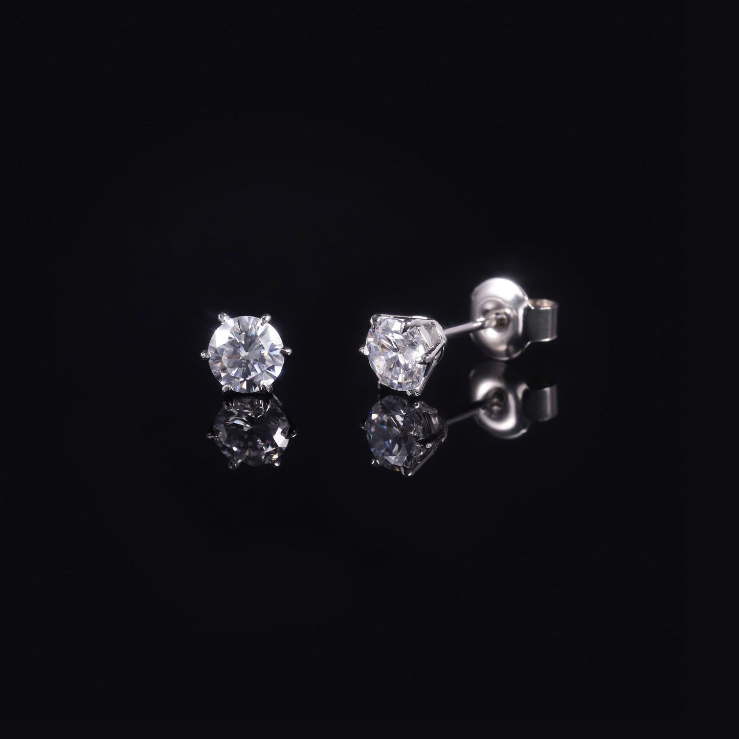 Foreign Trade18k Gold earrings with six claws0.5Carat Moissanite Earrings9/10/14k Gold Earrings Platinum Studs