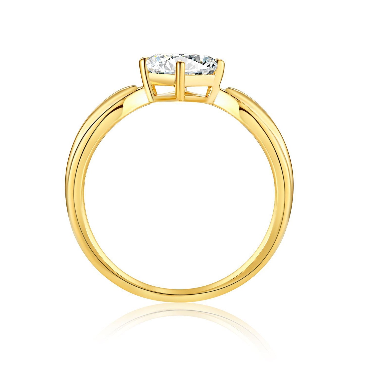 Simple18k Gold Diamond Ring Cultivated Diamond0.7Carat Wedding Ring Princess Cut Single Diamond k Gold Ring for Women, Light Luxury