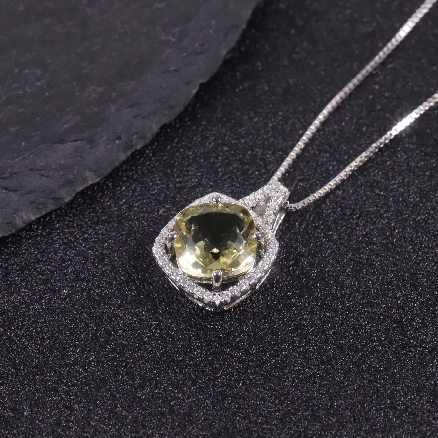OOTD Simple Colorful Gemstone Necklace s925Silver Inlaid Natural Citrine Topaz Pendant Agate Necklace Versatile