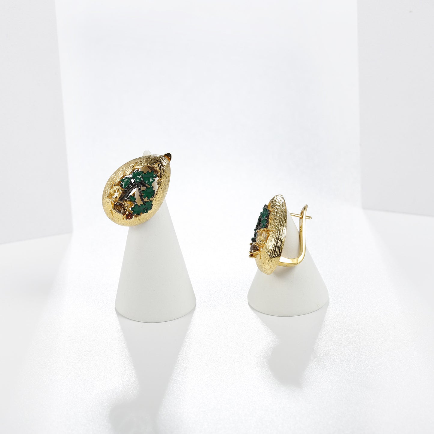 Natural Style Designer Gemstone Earrings Vintage High-end Feel s925Silver Natural Gemstone Earrings