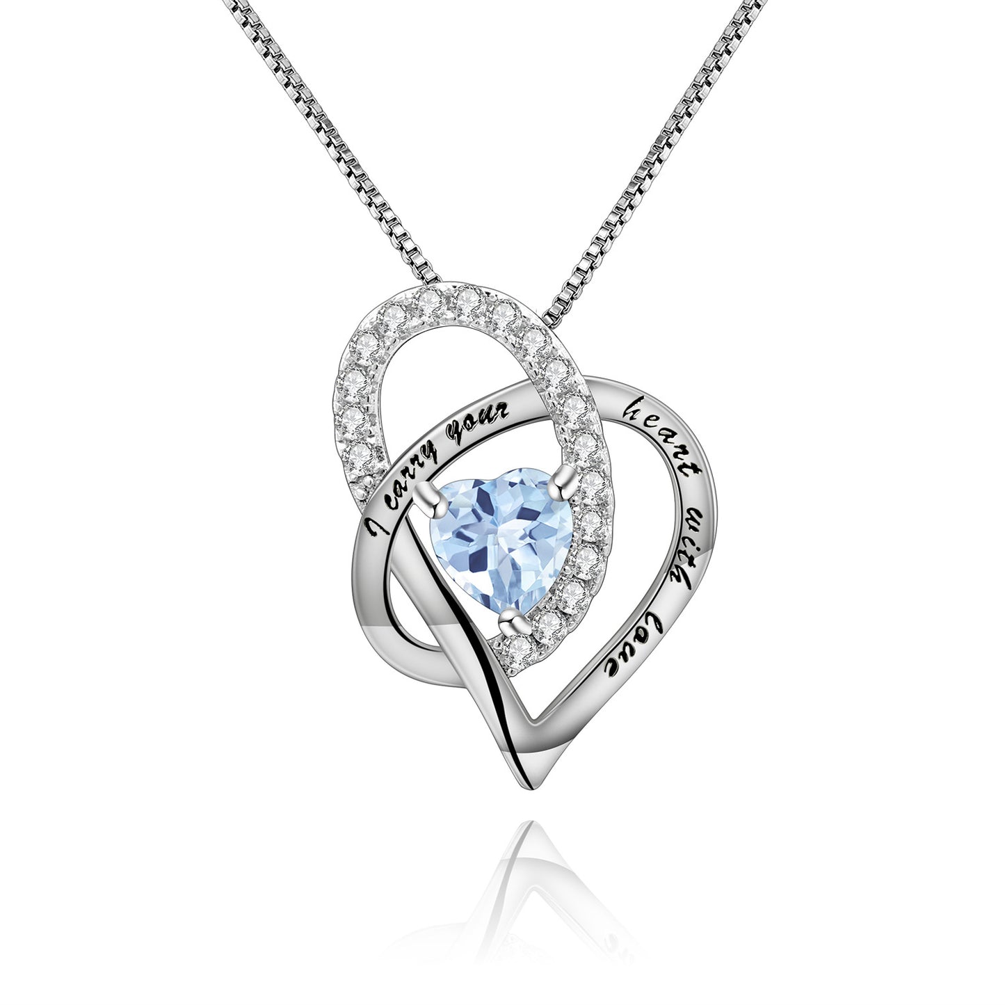 Luxurious High-End Gemstone Pendant Interlocking Design December Birthstone s925Silver Necklace Pendant