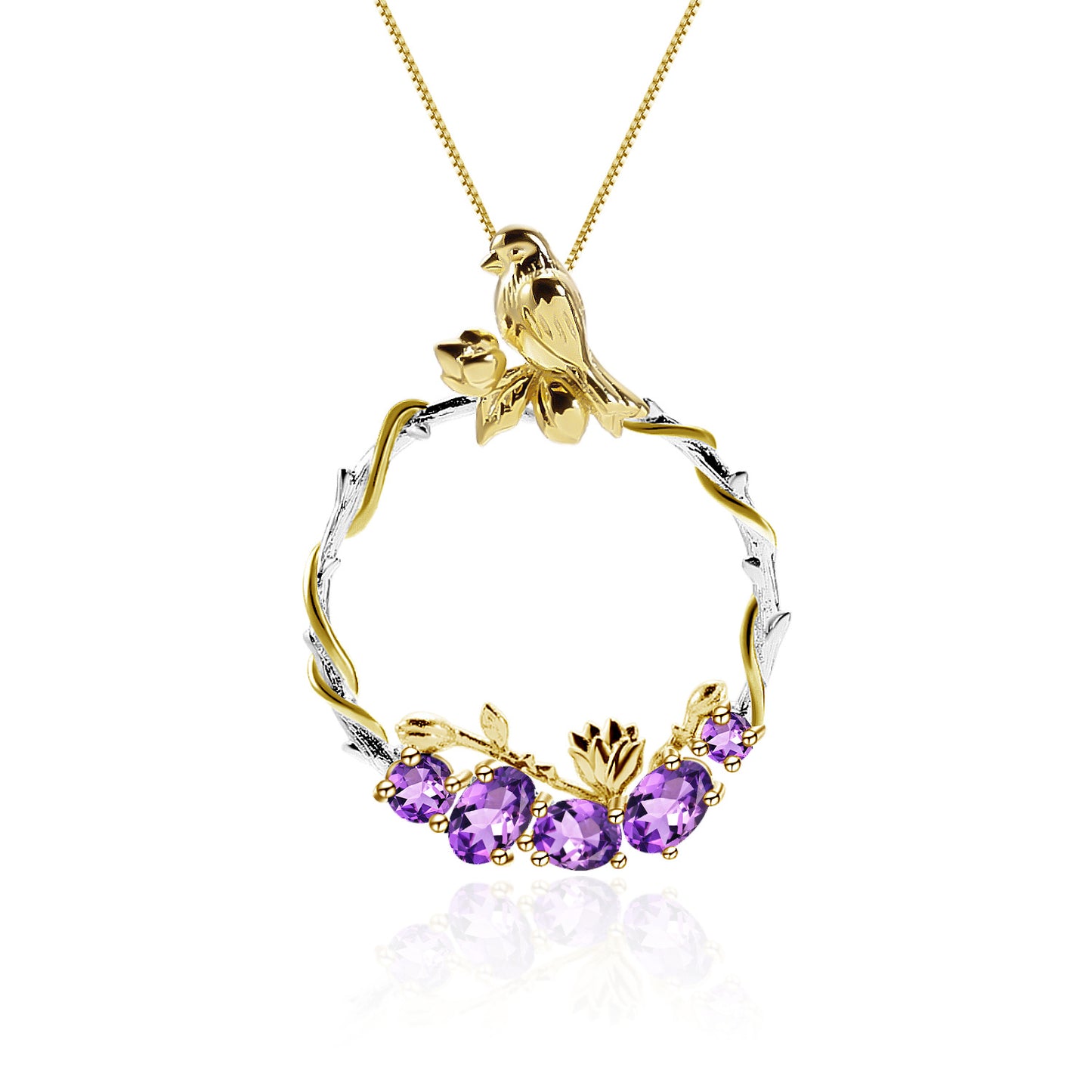 Secret Garden Designer High-End Natural Gemstone Pendant Chinese Style s925Silver Gemstone Necklace Pendant