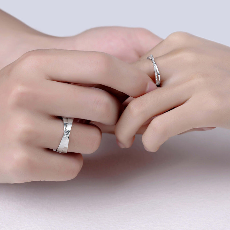New Fashion Couple Couple Rings Moissanite Ring s925Sterling Silver Inlaid D Color Moissanite Ring Pairs