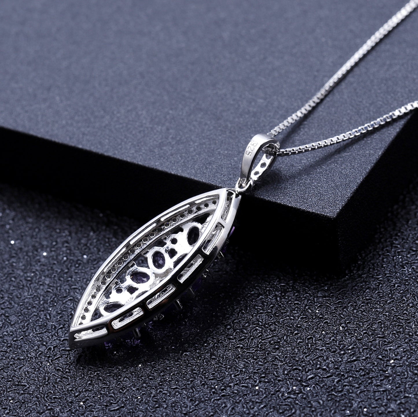 Luxurious High-End Natural Amethyst Pendant Fashionable Design s925Sterling Silver Gemstone Necklace Pendant