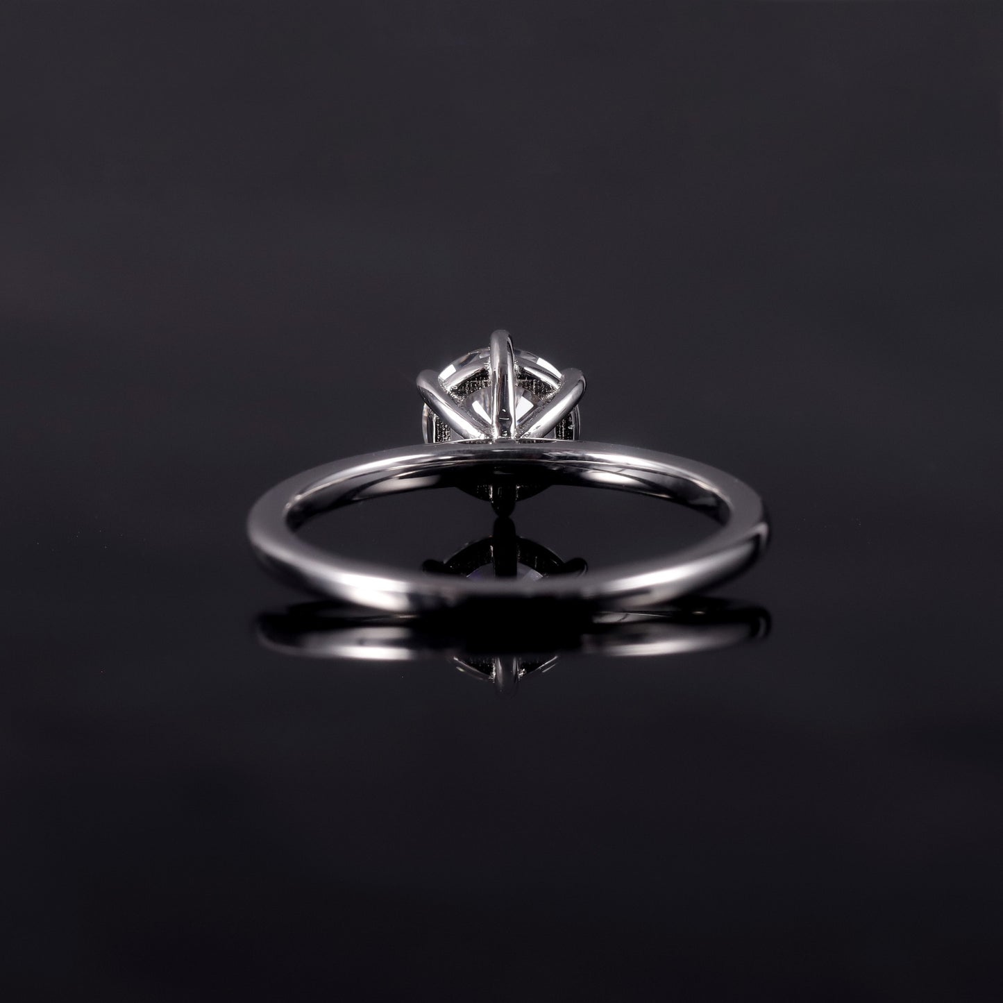 Classic Six-Claw1Carat D Color Diamond Ring for Women Simple Fashion18k Gold Inlaid Cultivated Diamond Ring AU750
