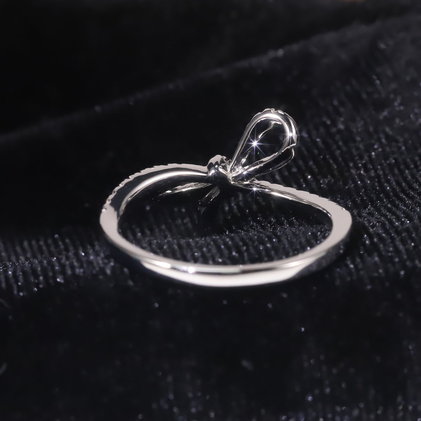 Luxury Jewelry Sweet Bowknot Diamond Ring Full Body9/10/14/18k Gold Cultivated Diamond Ring for Women