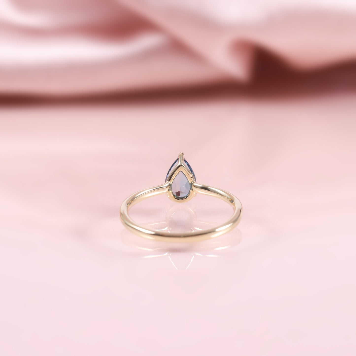 Simple1Carat Ring s925Sterling Silver Inlaid Natural Peridot Garnet Water Drop Pear Shape Fresh Ring for Women