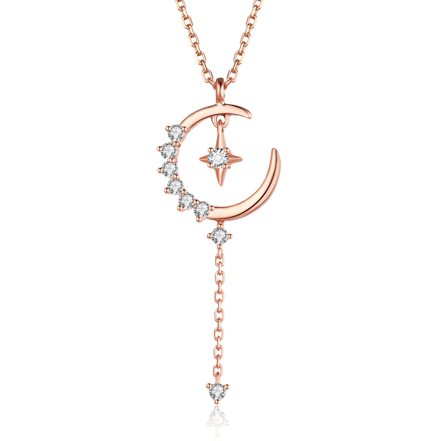 Lucky Series18k Gold Inlaid Cultivated Diamond Necklace Fairy's Magic Wand Gold Necklace Gift for Girls